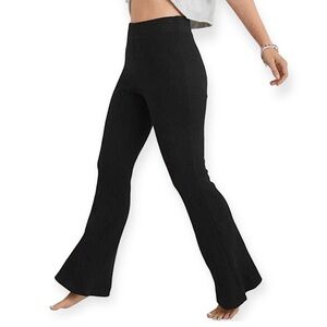 Aerie Waffle High Waist Bell Bottom Flare Leg Knit Pants | Sz S
